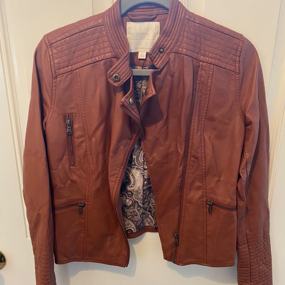 Anthropologie vegan leather moto jacket